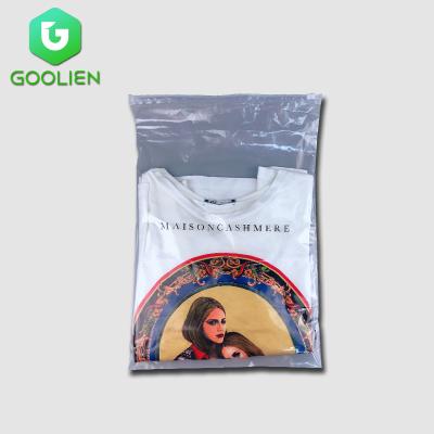 China Recyclable GRS Recycled Plastic Packaging Custom Clear LOGO Apparel Ziplock Bags for sale