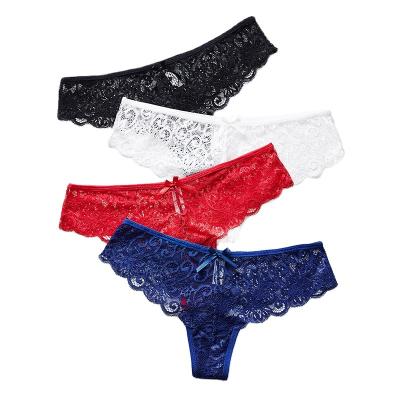 China Fashion Women Ladies Breathable Underwear Wholesale Sexy Lace Transparent Panties for sale