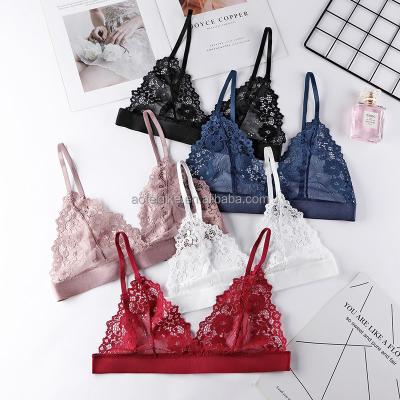 China New QUICK DRY women's lingerie transparent lace bra thin section breathable fashion bras for sale