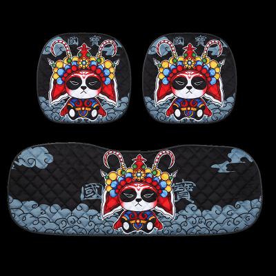 China 3 PCS Full Set Cute Chinese Style Car Front Printed Auto Seat Cover Afro Universal Cute Car Seat Cover for sale