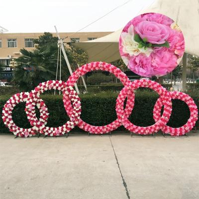 China Hotel .restaurant .banquet. New Home.Wedding wedding props iron ring frame flower door wedding background decoration wedding iron ring round arch for sale