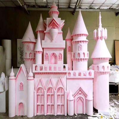 China Hotel .restaurant .banquet. Home.Wedding new wedding props authentic European wedding theme foam sculpture castle large stage background relief modeling for sale