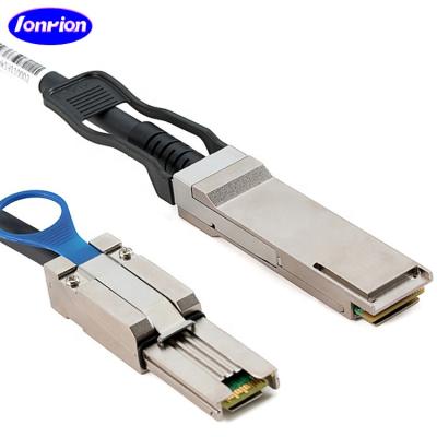 China Fiber Channel/40G/Infiniband/SAS 3.0 Ethernet MiniSAS SFF-8088 to QSFP+ DAC Cable For SAS Usage, 1meter for sale