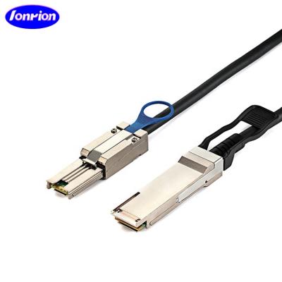 China Fiber Channel/40G Ethernet/Infiniband/SAS 3.0 40G External Mini SAS HD SFF-8088 to QSFP Cable, 1Meter for sale