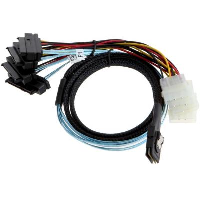 China Server Device Internal Mini SAS 36pin SFF-8087 Male (4) to 29pin SFF-8482 Female with 4pin Power HOST/Controller Cable for sale