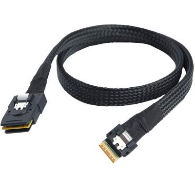 China Servers Slim Line SAS 4.0 SFF-8654 4i 38 Pin Host to Mini SAS 4i SFF-8087 36 Pin Target Data Cable for sale