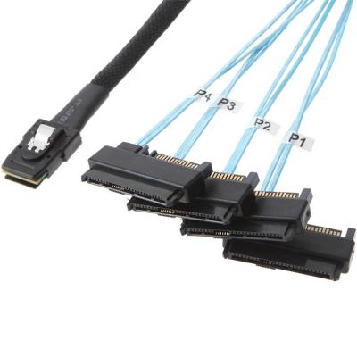 China Server Device Internal Mini SAS 36pin SFF8087 to 4X29pin SAS SFF8482 Cable with SATA Power for sale