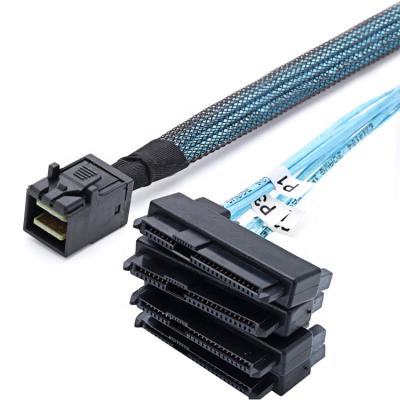 China Server Device Internal Mini SAS HD SFF-8643 (4) to 29pin SFF-8482 Connectors with 15pin SAS Power Port 12GB/S Cable for sale