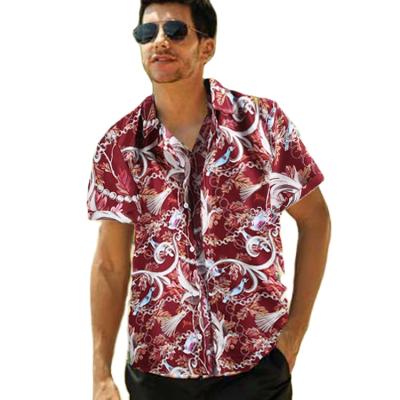 China Anti-pilling leopard print short sleeve printed shirt for men Europe and America for sale