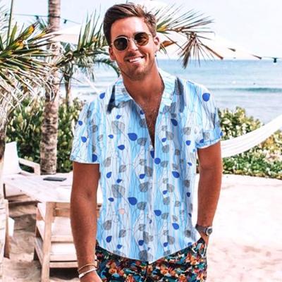 China 2021 Summer New Style Beach Men's Hawaiian Anti-pilling Shirt With Floral Pattern Casual Men's Short Sleeves for sale