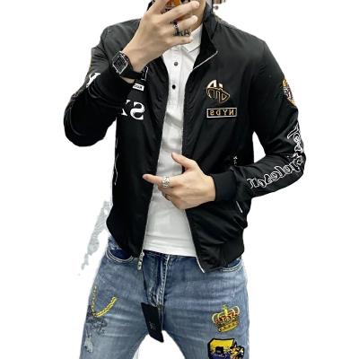 China QUICK DRY men's coat 2021 spring and autumn new casual collar anorak slim fashion embroidered men's comic jacket for sale