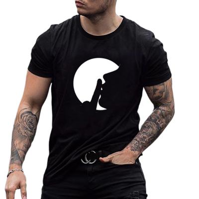 China Anti-Wrinkle Ebay Amazon Summer Men's Slim, Loose Black Comic Print T-Shirt With Crew Neck And Short Sleeves for sale