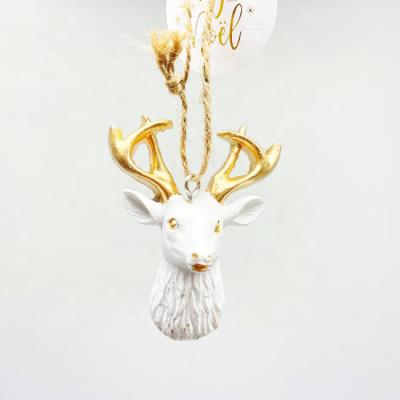 China Resin Christmas Resin Deer Ornaments Christmas Tree Decoration Hanging Ornament Gifts for sale