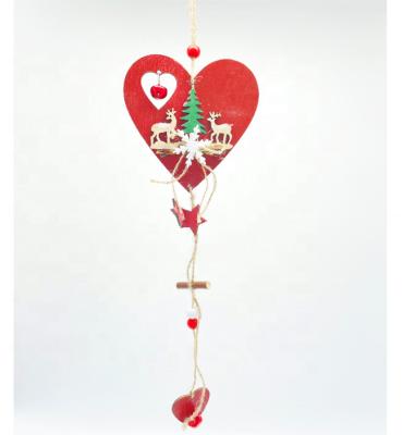 China Christmas Wooden Heart Christmas Tree Ornament Opens Hanging Christmas Tree Decoration Gifts for sale