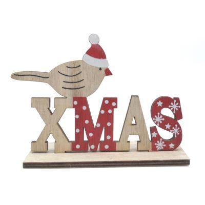 China Christmas wooden letter decoration Christmas table ornament Christmas tree gift for sale