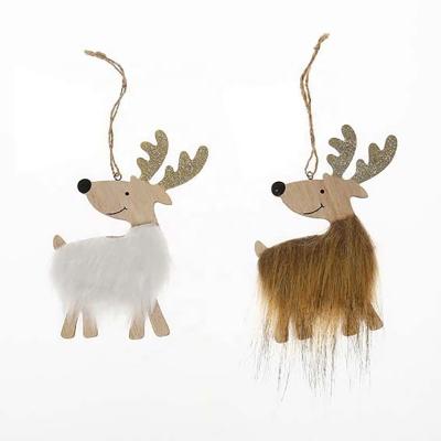 China Wooden Christmas Furry Wood Ornament Crafts Hanging Decoration Tree Gifts Xmas for sale