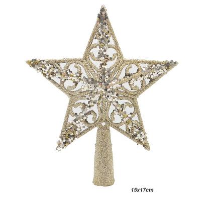 China Glitter Plastic Christmas Tree Topper Star for Christmas Tree Christmas Decoration Stunning Tree Ornament for sale