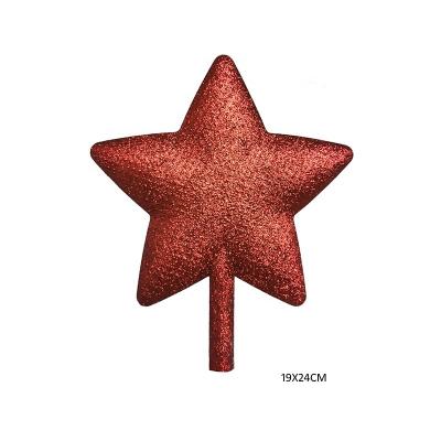 China Plastic Glitter Star Christmas Tree Topper Star for Xmas Tree Decoration Christmas Topper Ornament Gifts for sale