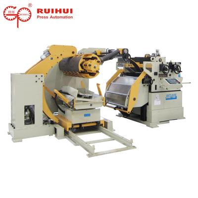 China Aluminum Plate Coil Decoiler And Straightener Pneumatic Power Press Saving Space for sale