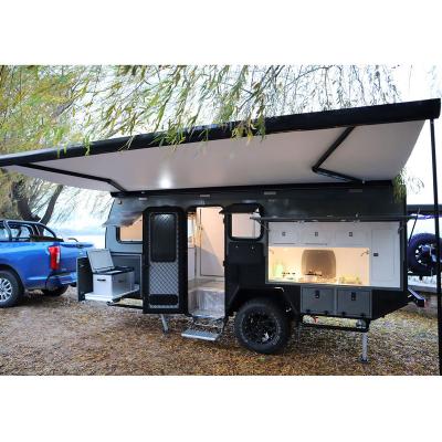 China Caravana 4X4 Travel Trailer Tent Travel Trailer Campers Automatic Trailer Bed Solar Auto Caravans for sale