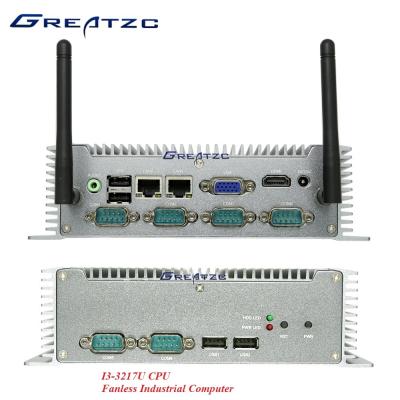 China Intel 3217U Industriële Fanless bedde Computer aan boord van 2/4GB RAM in 6 RS232 Te koop