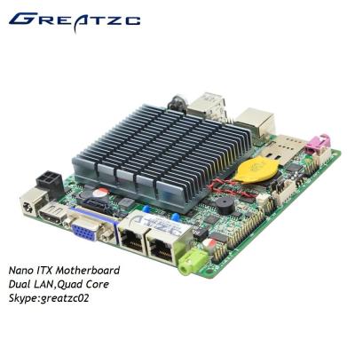 China Dual LAN Motherboard Quad Core CPU J1900 , Fanless Nano ITX Motherboard for sale