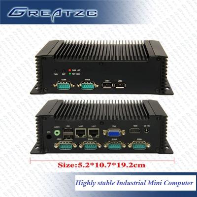 China N2800 Fanless Industrial Computer 2 LAN 6 RS232 COM VGA , Mini Industrial ATOM PC for sale