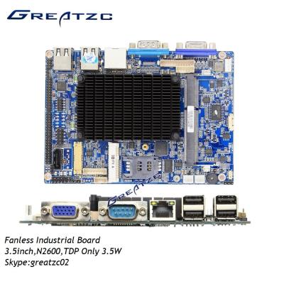 China Fanless industrielles Mainboard 3,5 Zoll-Motherboard N2600 Grafikkarte CPU Intel GMA3600 zu verkaufen