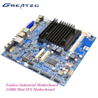 China Fanless industrielles Motherboard Intels J1800, Fanless ITX-Motherboard VGA/HDMI/LVDS zu verkaufen