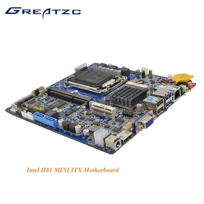 China Se dobla placa madre del ITX de VGA HDMI LVDS de la placa madre del procesador LGA1150 de la exhibición i3 la mini con Wifi en venta