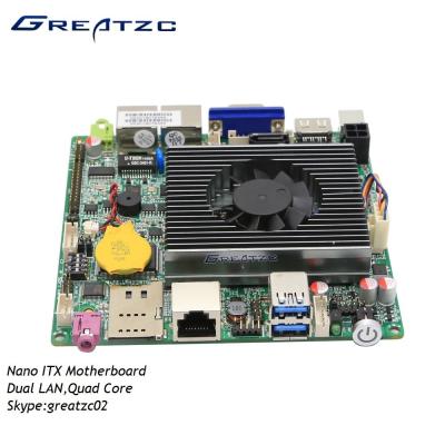 China Van de de Vertoningssim Groef van VGA HDMI Motherboard van Fanless ITX Nano Steun 3G 4G WIFI van de Vierlingkern Te koop