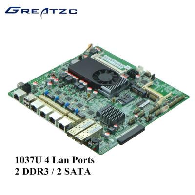 China 2 DDR3 / 2 SATA Industrial Quad LAN Motherboard Support BYPASS / 2 SFP for sale