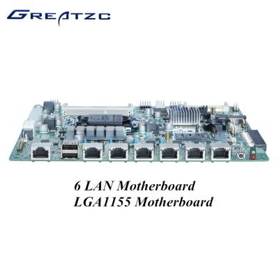 China I3 I5 I7 CPU 6 LAN Motherboard , LGA1155 Socket Firewall Appliance Intel Gigabit for sale