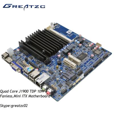 China Mini DC 12V Fanless ITX Motherboard INTEL Bay Trail - D Celeron No Noise for sale