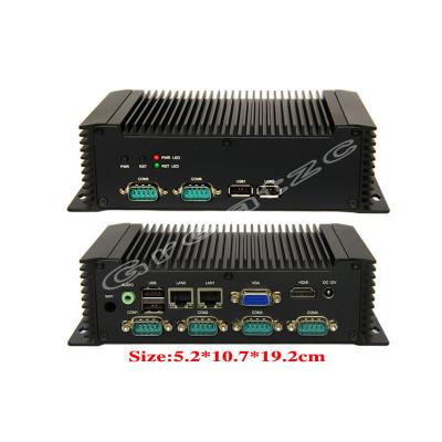 China ATOM Dual Ethernet Lan Ports Mini PC Fanless Industrial Computer 6 RS232 COM Ports for sale