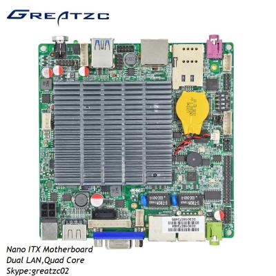 China Motherboard J1900 cpu Fanless van de vierlingkern gelijkstroom Nano ITX de Industrieontwerp met LVDS Te koop