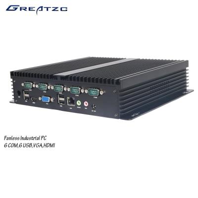 China 6 COM Fanless Industrial Computer With 6 USB 2.0 6 / Fanless Embedded PC for sale