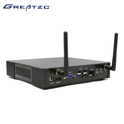 중국 2 COM HTPC 소형 PC ZC-M192를 위한 Fanless 산업 컴퓨터 두 배 전시 판매용