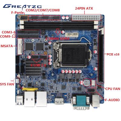 China LGA115 Industrial PC Motherboard H110 Chipset , 2 RJ45 LAN , 12 COM Ports for sale