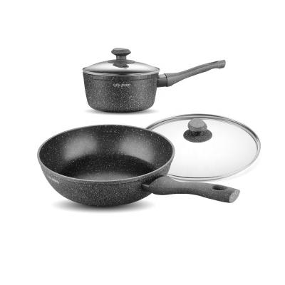 China Maifan Kitchen Non-Stick Sustainable Saucepan Set Stone Soup Pot Suitable for All High Temperature Anti-scalding and Handle Stoves for sale