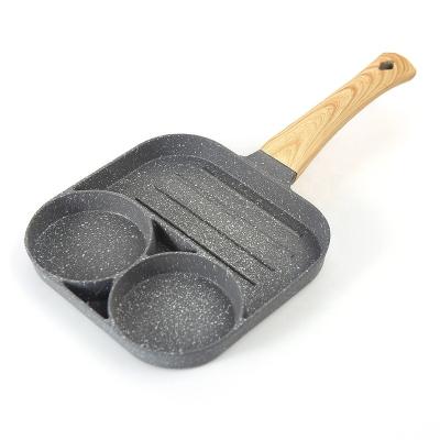 China 2022 New Minimalist Four-hole Maifan Breakfast Pan Kitchen Artifact Stone Nonstick Frying Pan Aluminum Omelet Pan for sale