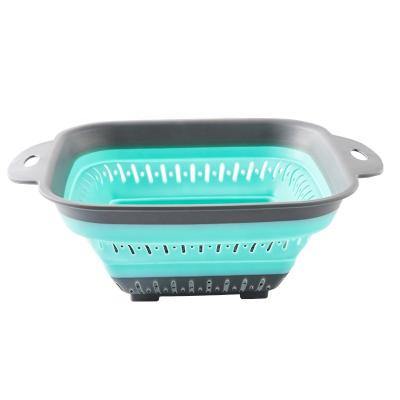 China 2022 Viable New Round Folding Drain Basket Fruit and Vegetable Storage Filter Basket Foldable Kitchen Storage Accessories for sale