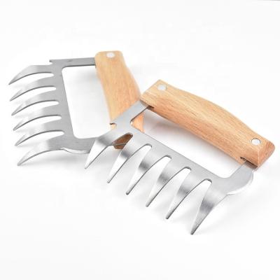 China Turkey Bear Claw Two Piece Wooden Handle Protector Easily Cleaned Multi Function Barbeque Scald Proof Meat Severe Device for sale