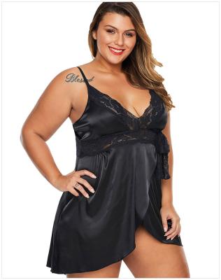 China 2021 QUICK-DRY new European and American design plus size lace halter pajamas wholesale girl temptation sexy nightgown for sale