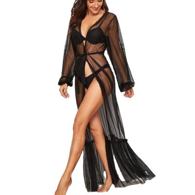 China QUICK DRY sexy lingerie lace sexy lingerie long skirt ladies hot transparent pajamas for sale