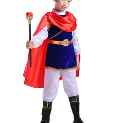 China New Children's Cartoon Halloween Costume Boys Cosplay Pirate Prince Costume With Crown Scepter Cosplay Costume Set for sale