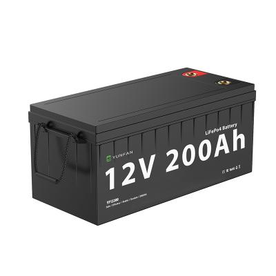 China 12.8V 200Ah Residential Lithium Ion Battery Rechargeable LiFePo4 Battery Pack ABS Black for sale