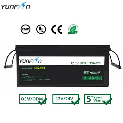 China 12V LiFePo4 Battery Pack Energy Storage battery 12.8V 300Ah Battery Pack IP55 5 Years Warranty for sale