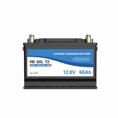 China H6 Car Start Stop Lithium Battery 12V 60Ah High Rate LiFePo4 Auto Starting Battery CCA 900A for sale