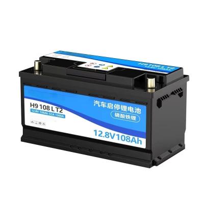 China H9 12V 108Ah Automotive Start Stop Lithium Battery CCA 1360A High Rate LiFePo4 Car Starting Battery for sale